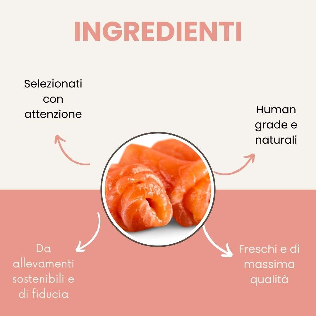 Salmone con trota, patate dolci e asparagi